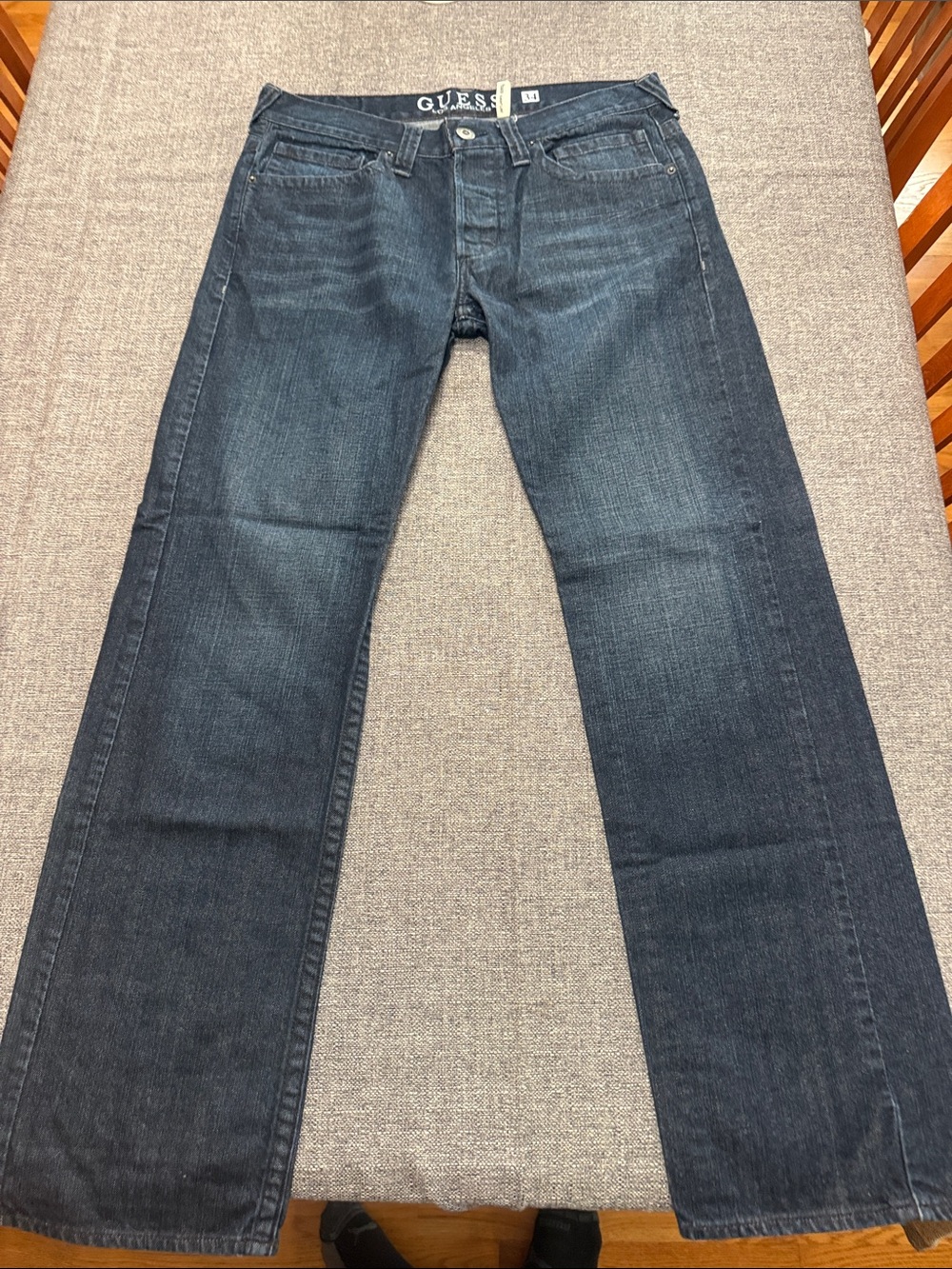 GUESS Men's Dark Indigo Bootcut Jeans
